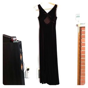 Niki by Niki Lucas Brown Velvet Maxi Dress
